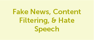 Fake News, Content Filtering, & Hate Speech