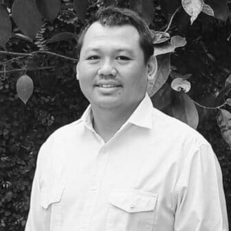 black and white photograph of Damar Juniarto