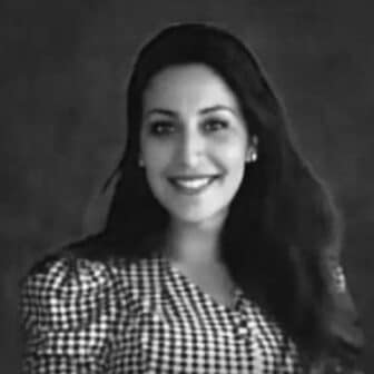 black and white photograph of Houda Benmbarek