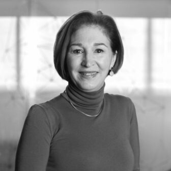Black and white photo of Anne-Marie Slaughter