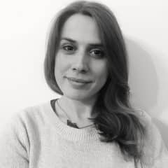 black and white photograph of Caterina Rodelli